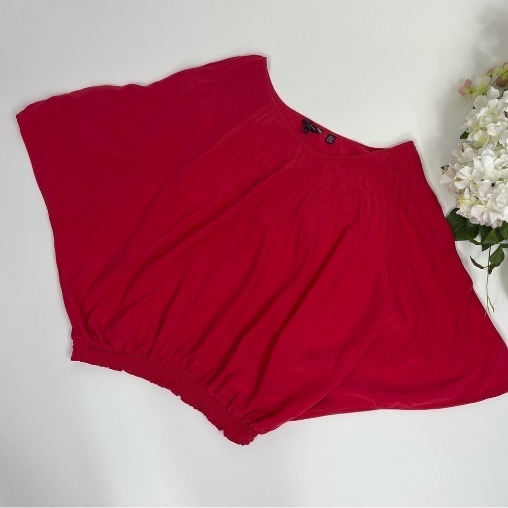 Ted Baker London Blouse Top Sz 2 US 6 Silk Red